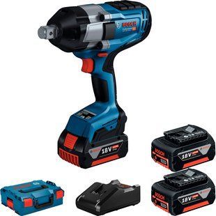 Акумуляторний ударний гайковерт GDS 18V-1050H, 1050Н&middot;м закр. /1700Н&middot;м відкр. , 0-800 об. /хв, 0-2. 600 удар/хв, Квадрат 3/4" (+бокс BOSCH PRO 06019J8522 фото