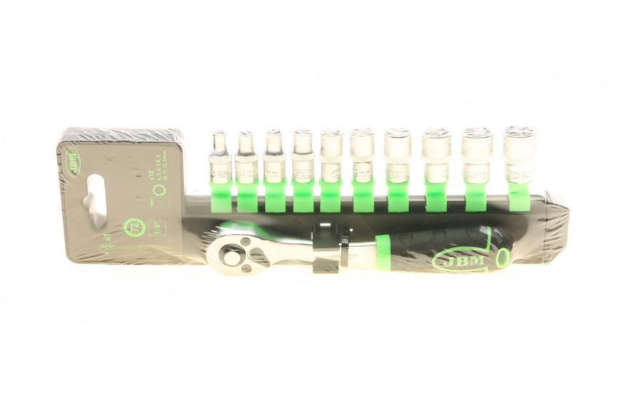 Набір торцевих головок з тріскачкою 1/4" 10 од. JBM 54030 фото